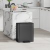 HOMCOM Dual Kitchen Bin, 2 x 20L Double Bin for Recycling and Waste, Fingerprint-proof Pedal Bin with Soft-Close Lid, Removable Inner Buckets