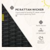 Outsunny 2 Pieces PE Rattan Garden Chairs with Cushion, Patio Wicker Dining Chairs with Backrest for Patio, Deck, Garden, Black