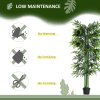 Outsunny 6ft Artificial Bamboo Tree Plant Greenery in A Pot for Home Office Planter 1.8M