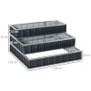 Outsunny 3 Tier Raised Garden Bed, Metal Elevated Planer Box Kit Flower Pot w/ A Pairs of Glove for Garden, Patio to Grow Vegetables, Herbs, Flowers, 118 x 118 x 62 cm, Grey