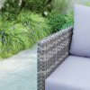 Outsunny 9 Piece Rattan Garden Furniture Set, 8 Seater Garden Corner Sofa with Cushions and Glass Top Table, Sectional Outdoor Furniture Conservatory Set for Patio, Light Grey