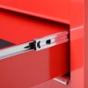 DURHAND 5-Drawer Lockable Tool Storage Cabinet with Wheels, Handle, 2 Keys, Steel Home Work DIY Workshop Chest, Garage Equipment Trolley, Red