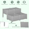 Outsunny Set of 4 26L Garden Raised Bed Elevated Patio Flower Plant Planter Box PP Vegetables Planting Container, Grey
