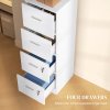 HOMCOM File Cabinet with 4 Drawers for Home Office, Vertical Filing Cabinet with Lock, Adjustable Hanging Bar for A4 and Letter Size, Ash Wood-Effect
