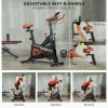 SPORTNOW Indoor Exercise Biker, Quiet Stationary Bike, Stylish Cycling Machine with Adjustable Seat and Resistance, LCD Monitor, Tablet Holder, for Home Gym Cardio Workout, Black