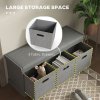 HOMCOM Shoe Bench with 3 Fabric Baskets, Shoe Storage Bench with Seat Cushion, Shoe Cabinet for Entryway, Hallway, Living Room, Bedroom