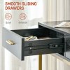 HOMCOM Dressing Table with Lighted Mirror, Cushioned Stool, Drawers, Shelves, LED Makeup Vanity Desk Set, Modern Dresser Vanity Table for Bedroom, Black