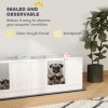 PawHut Whelping Box for Dogs with Water-Resistant Washable Whelping Pad, Dog Whelping Box with Clear Panels, Adjustable Entrance, Two Room Design, Non-Slip Foot Pads, for Small Dogs, 164 x 80cm