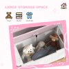 AIYAPLAY Toy Box, 2 in 1 Toy Storage Chest Kids with Lid, Large Toy Storage Organiser Bench for Bedroom, Nursery, Playroom, Pink