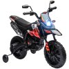 AIYAPLAY 12V Kids Motorcycle, Aprilia Licensed Kids Electric Motorbike with Training Wheels, Spring Suspension, LED Light, Music, USB, Kids Electric Bike for Boys, Girls, Red/Black