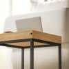 HOMCOM Nesting Coffee Table Set of 2, Modern Nest of Tables, Square Sofa Side Tables with Steel Frame for Living Room, Bedroom, Small Space, Black