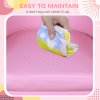 HOMCOM Children's Armchairs Toddler Chair Sofa Footstool 2-in-1 Design for Girls with Thick Padding, Anti-skid Foot Pads, Wood Frame, Pink