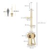 PawHut 255cm Cat Tree for Indoor Cats, Tall Cat Tower with Scratching Posts, Ramps, Hammock, Condo with Two Doors, Toy Balls, Platform, Beige