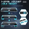 HOMCOM Aerobic Step, 10cm, 15cm & 20cm Height Adjustable Exercise Stepper for Exercise Workout, Nonslip Step Board Great for Home & Office, Black and Blue