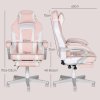 HOMCOM Gaming Chair with Footrest, PU Leather Computer Chair, Swivel Game Chair with 150 Reclining Back and Lumbar Support for Adults, Pink