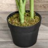 Outsunny 100cm/3.3FT Artificial Monstera Tree Decorative Cheese Plant 21 Leaves with Nursery Pot, Fake Tropical Palm Tree for Indoor Outdoor D??cor