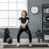 SPORTNOW Kettlebell, 4kg Kettle Bells with Handle for Home Gym Weight Lifting and Strength Training, Yellow and Grey