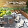 Outsunny Round Garden Parasol Base, Garden Umbrella Stand Heavy Duty Parasol Base, Filled Up to 20kg with Stand or 18kg with Water for 38, 48 mm Poles, Black