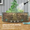 Outsunny Set of 2 Raised Beds for Garden, Outdoor Galvanised Planter Box with Plant Support Stakes, Rubber Strap Edging and Bottomless for Flower, Vegetable, 181 x 93 x 30 cm, Green