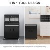 HOMCOM Tool Chest, Metal Tool Cabinet on Wheels with 6 Drawers, Pegboard, Top Chest and Roller Cabinet Combo, 61.6 x 33 x 108cm, Black