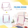 HOMCOM Kids Gymnastic Bar, Foldable Horizontal Bars w/ Adjustable Height, Training Bar w/ Triangle Base - Pink