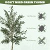 HOMCOM Set of 2 6ft/ 180cm Decorative Artificial Plant, Silk Olive Tree with 900 Leaves and 40 Olive Fruits in Pot, Fake Plant for Home, Office, Living Room, Indoor Decor