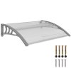 Outsunny Front Door Canopy Outdoor Awning Aluminium Rigid Plastic Polycarbonate Rain Shelter UV Water Rain Resistant 100 x 75cm Clear