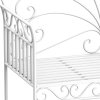 Outsunny Garden 2 Seater Metal Bench Park Seating Outdoor Furniture Chair w/ Decorative Backrest White