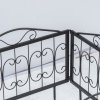 Outsunny Decorative Garden Fencing, 4PCs Outdoor Picket Fence Panels, Rustproof Metal Wire Landscape Flower Bed Border Edging Animal Barrier, Black