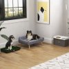 PawHut Stainless Steel Raised Dog Bowls, Double Dog Food and Water Bowl w/ 21L Storage Drawer, for Large Dogs - Grey