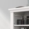 HOMCOM Modern Bathroom Storage Cabinet, Freestanding Bathroom Cabinet with Open Shelves, a Cupboard with Doors and Adjustable Shelves, White