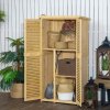 Outsunny 87 x 47 x 160cm Wooden Garden Shed, Sheds & Outdoor Storage with Asphalt Roof and 2 Lockable Doors, Natural