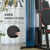 SPORTNOW Compact Home Gym System with 45kg Weight Stack, Weights Machine, Mult-Gym Leg Press Machine Dual-Action Chest Station for Full Body Fitness Training