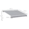 Outsunny 4 x 3(m) Garden Patio Manual Awning Canopy Aluminium Sun Shade Shelter Retractable for Backyard, Blue and White