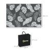 Outsunny Reversible Outdoor Rug with Carry Bag, Waterproof Plastic Straw Mat for Garden, Deck, RV, Picnic, Beach, Camping, 182 x 274cm, Grey and White