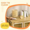 PawHut Dog Crate Furniture, Side End Table, Indoor Dog Kennel with Soft Washable Cushion, Wire Mesh, Large Top, for Medium and Large Dogs, 90 x 58 x 65, Oak Tone