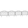 Outsunny Decorative Garden Fencing, 4PCs Outdoor Picket Fence Panels, Rustproof Metal Wire Landscape Flower Bed Border Edging Animal Barrier, Black
