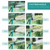 DURHAND 15m Garden Hose Reel Wall Mounted Auto Rewind with 7 Patterns Spray Nozzle, Includes Wall Fixings