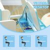 HOMCOM Kids Desk and Chair Set, Height Adjustable Kids Study Table and Chair Set with Storage Shelves, Washable Cover, Anti-Slip Mat, for Ages 3-12 Years - Blue