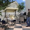 Outsunny 4FT Garden Outdoor Camping Table Portable Folding Picnic Table Aluminium Frame with Adjustable Height 120L x 60W x 70H (cm)