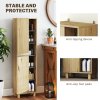 HOMCOM Bathroom Storage Cabinet, Bathroom Storage Unit, Freestanding Bathroom Cabinet with 6 Open Compartments and 6 Shelves
