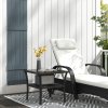 Outsunny 50cm Outdoor PE Rattan Coffee Table, Patio Wicker Two-tier Side Table with Glass Top, for Patio, Garden, Balcony, Black