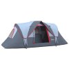 Outsunny 5-6 Man Dome Camping Tent Hiking Shelter UV Protection 3000mm Water Resistant Tunnel Tent