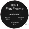 SPORTNOW Trampoline Replacement Mat with Eight Rows of Stitching, Spring Pull Tool, 72 V-Hooks, for 12ft Trampoline, Using 14cm Springs, Trampoline Jumping Mat, Black