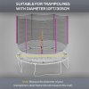 SPORTNOW 10ft Trampoline Net Replacement with 6 Plastic Pole Covers, Weather-Resistant Trampoline Netting Replacement with Zipped Entrance, Poles Not Included, Pink