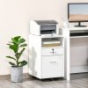 Vinsetto Mobile File Cabinet Lockable Storage Unit Cupboard for A4 Letter Home Filing Furniture for Office, Bedroom and Living Room, 39x40x65cm, White