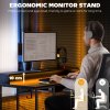 HOMCOM Computer Desk with LED Lights and Power Outlets, 120 x 55 cm Gaming Desk with Monitor Stand, Sliding Keyboard Tray and Storage Shelves for Home Office, Black