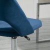 Vinsetto Mid Back Office Chair, Velvet Fabric Swivel Scallop Shape Computer Desk Chair for Home Study Bedroom, Dark Blue