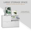 HOMCOM Wooden Modern Design 4 Drawer Shoes Cabinet Pull Down Shelf Storage Organiser