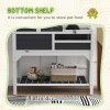 PawHut Tortoise House, 2 Layers Wooden Tortoise Enclosure with Adjustable Lamp Holder, Tortoise Table with Openable Lid, Removable Main House, Storage Shelf, Run Box, Fixed Tray - Grey